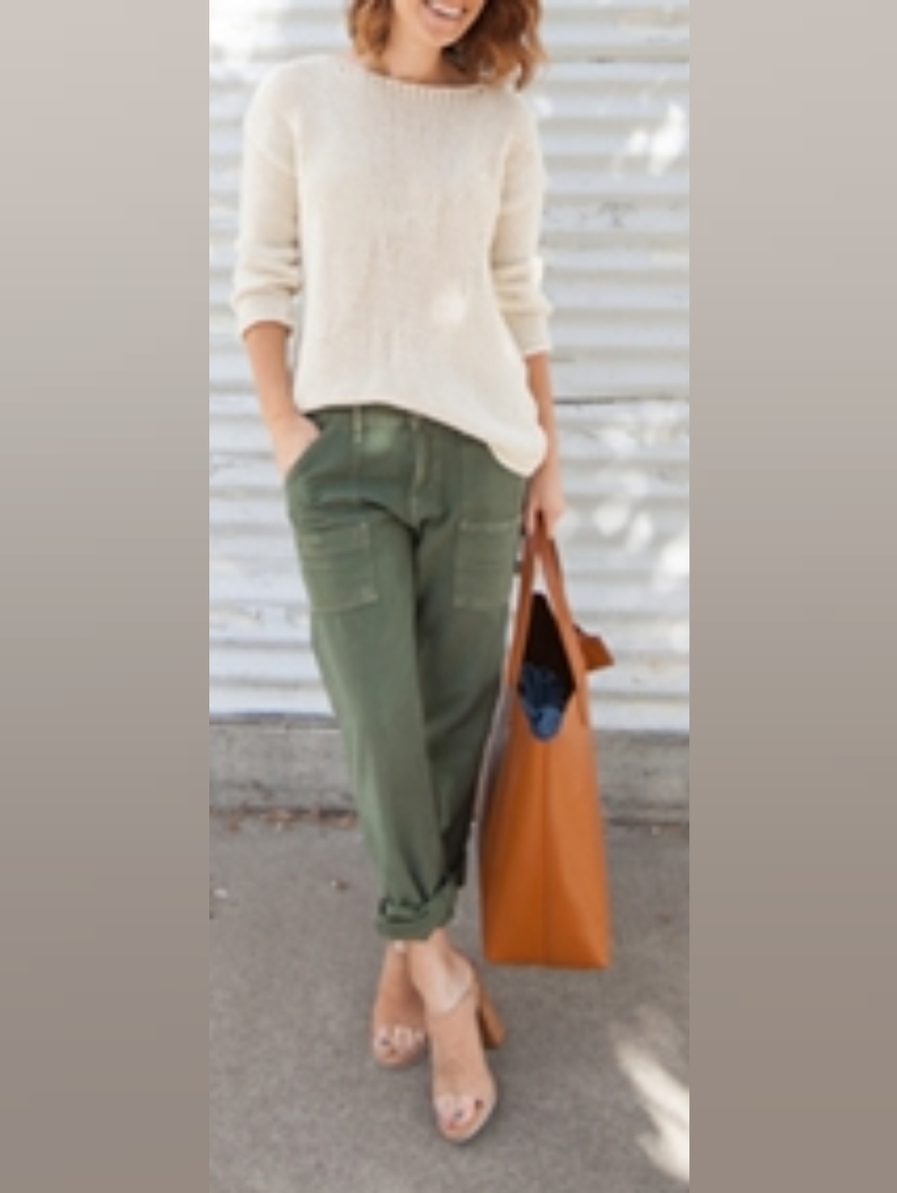 Tommy Hilfiger Olive Green Wide-Leg Utility Four Pocket Pants Misses Size 14